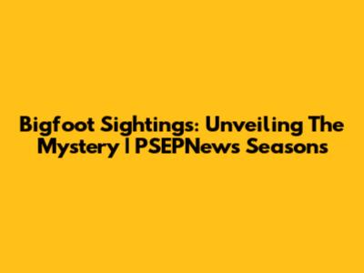 Bigfoot Sightings: Unveiling The Mystery | PSEPNews Seasons