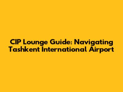CIP Lounge Guide: Navigating Tashkent International Airport