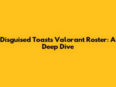 Disguised Toast's Valorant Roster: A Deep Dive