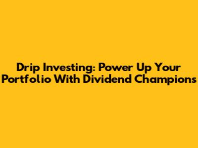 Drip Investing: Power Up Your Portfolio With Dividend Champions