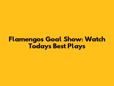 Flamengo's Goal Show: Watch Today's Best Plays