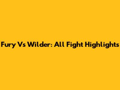Fury Vs Wilder: All Fight Highlights