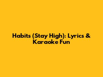Habits (Stay High): Lyrics & Karaoke Fun