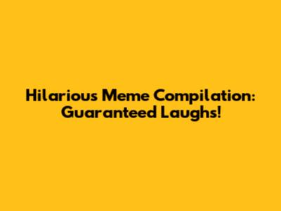 Hilarious Meme Compilation: Guaranteed Laughs!