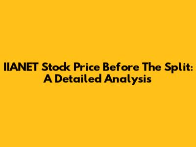 IIANET Stock Price Before The Split: A Detailed Analysis