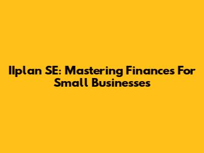 IIplan SE: Mastering Finances For Small Businesses