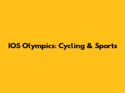 IOS Olympics: Cycling & Sports