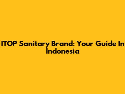 ITOP Sanitary Brand: Your Guide In Indonesia