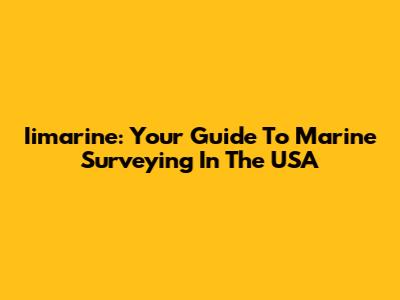 Iimarine: Your Guide To Marine Surveying In The USA