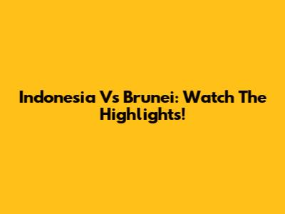 Indonesia Vs Brunei: Watch The Highlights!