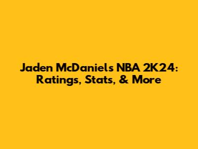 Jaden McDaniels NBA 2K24: Ratings, Stats, & More