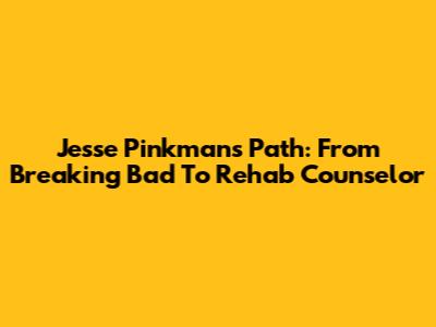 Jesse Pinkman's Path: From Breaking Bad To Rehab Counselor