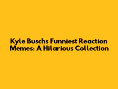 Kyle Busch's Funniest Reaction Memes: A Hilarious Collection