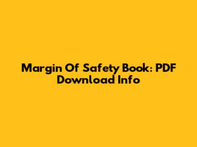 Margin Of Safety Book: PDF Download Info
