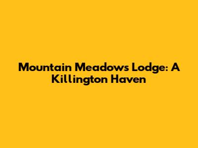 Mountain Meadows Lodge: A Killington Haven