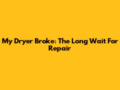 My Dryer Broke: The Long Wait For Repair