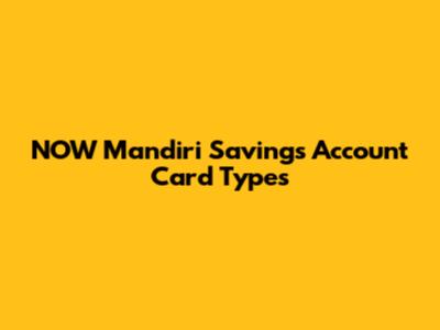 NOW Mandiri Savings Account Card Types