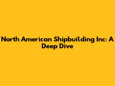 North American Shipbuilding Inc: A Deep Dive