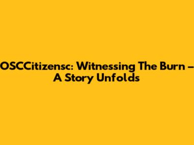 OSCCitizensc: Witnessing The Burn – A Story Unfolds