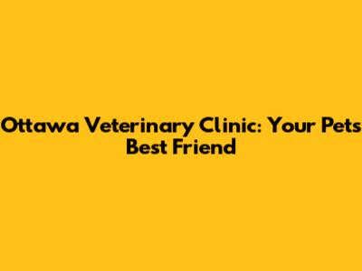 Ottawa Veterinary Clinic: Your Pet's Best Friend