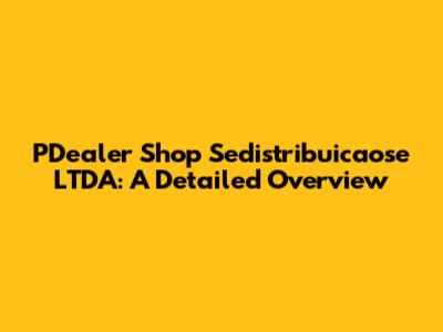 PDealer Shop Sedistribuicaose LTDA: A Detailed Overview