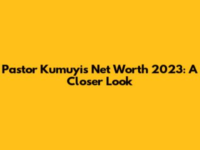Pastor Kumuyi's Net Worth 2023: A Closer Look