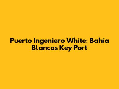 Puerto Ingeniero White: Bahía Blanca's Key Port