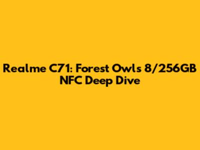 Realme C71: Forest Owl's 8/256GB NFC Deep Dive