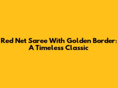 Red Net Saree With Golden Border: A Timeless Classic