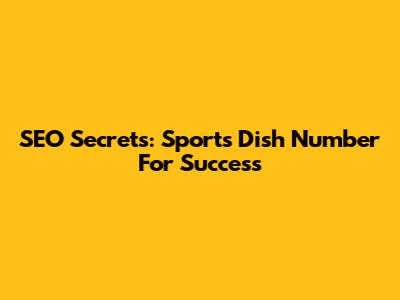 SEO Secrets: Sports Dish Number For Success