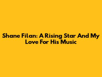 Shane Filan: A Rising Star And My Love For His Music