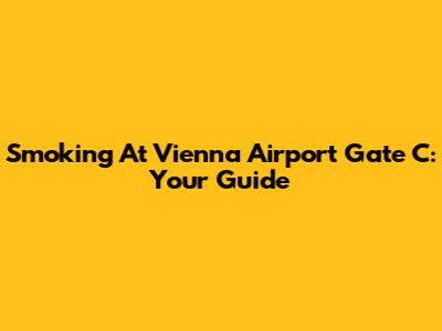 Smoking At Vienna Airport Gate C: Your Guide