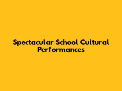 Spectacular School Cultural Performances