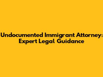 Undocumented Immigrant Attorney: Expert Legal Guidance