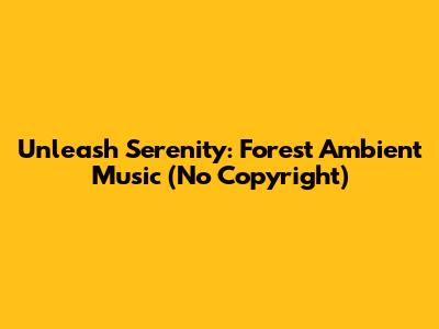 Unleash Serenity: Forest Ambient Music (No Copyright)
