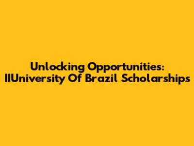 Unlocking Opportunities: IIUniversity Of Brazil Scholarships