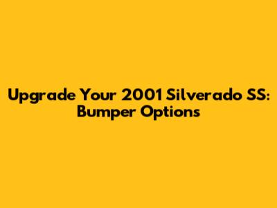 Upgrade Your 2001 Silverado SS: Bumper Options