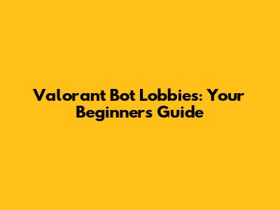 Valorant Bot Lobbies: Your Beginner's Guide