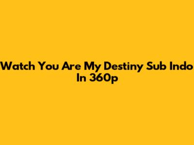 Watch 'You Are My Destiny' Sub Indo In 360p