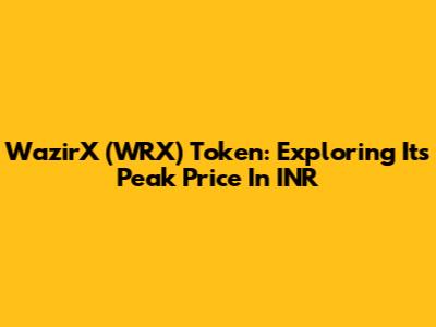 WazirX (WRX) Token: Exploring Its Peak Price In INR